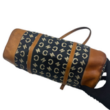 CELINE MACADAM CANVAS NAVY BOSTON BAG