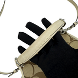 COACH SIGNATURE KHAKI TURNLOCK CROSSBODY BAG