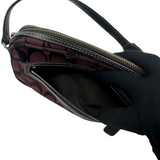 COACH SIGNATURE BURGENDY POCHETTE BAG