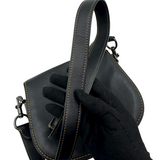 COACH BLACK LEATHER SADDLE CROSSBODY BAG