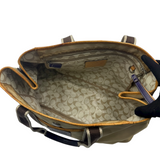 COACH KHAKI STRIPE NYLON TOTE BAG