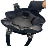 COACH BLACK SIGNATURE SATCHEL BAG