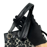 COACH BLACK SIGNATURE SMALL SHOULDER BAG