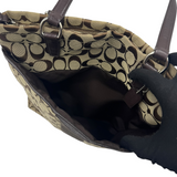 COACH BROWN SIGNATURE TOTE BAG