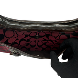 COACH BURGUNDY SIGNATURE SMALL HOBO BAG