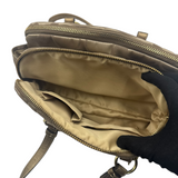 COACH KHAKI SIGNATURE SATCHEL BAG