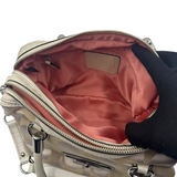 COACH KHAKI SIGNATURE SATCHEL BAG