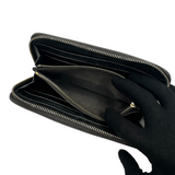 PRADA GREY LEATHER ZIP WALLET