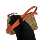 COACH TAN & ORANGE SIGNATURE STRIPE CROSSBODY