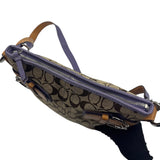 COACH SIGNATURE PURPLE TRIM BUCKLE CROSSBODY