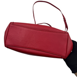 COACH RED PEBBLE LEATHER SHOULDER BAG