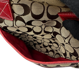 COACH SIGNATURE HAMPTONS RED TOTE BAG