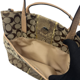 COACH SIGNATURE PYTHON STRIPE TOTE BAG
