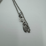 VIVIENNE WESTWOOD BLACK DIAMANTE HEART SILVER NECKLACE