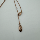 VIVIENNE WESTWOOD ROSE GOLD CRYSTAL SATURN NECKLACE