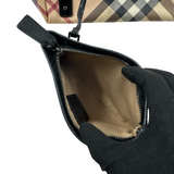 BURBERRY CHECK CANVAS TOTE BAG