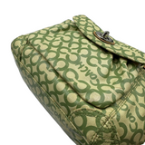 COACH GREEN SIGNATURE SATIN TOTE BAG