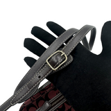 COACH SIGNATURE BURGENDY POCHETTE BAG