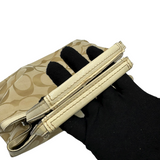 COACH SIGNATURE CANVAS KISSLOCK TOTE BAG