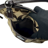 COACH BROWN SIGNATURE STRIPE TOTE BAG