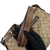 COACH TAN SIGNATURE SHOULDER BAG