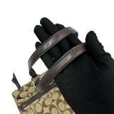 COACH BROWN SIGNATURE TOTE BAG