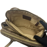 COACH KHAKI SIGNATURE SATCHEL BAG