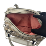 COACH KHAKI SIGNATURE SATCHEL BAG