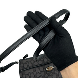 COACH SIGNATURE CANVAS FILE BLACK CROSSBODY BAG