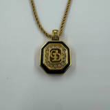 DIOR CD CRYSTAL GOLD PENDANT NECKLACE