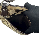 COACH BROWN SIGNATURE STRIPE TOTE BAG