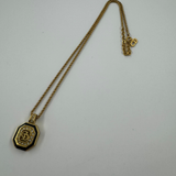 DIOR CD CRYSTAL GOLD PENDANT NECKLACE