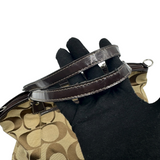 COACH BROWN SIGNATURE STRIPE TOTE BAG