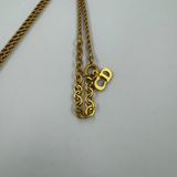 DIOR CD CRYSTAL GOLD PENDANT NECKLACE