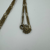 DIOR WHITE PLATE LOGO GOLD NECKLACE