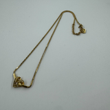 DIOR HEART KNOT CRYSTAL GOLD NECKLACE