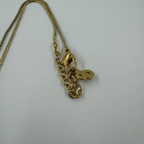 DIOR CLASSIC CD SINGLE CRYSTAL PENDANT GOLD NECKLACE