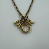 DIOR LARGE CRYSTAL CHAIN LETTERS GOLD NECKLACE