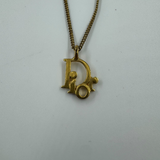 DIOR WORD LOGO GOLD NECKLACE