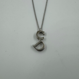DIOR HANGING CD SILVER NECKLACE