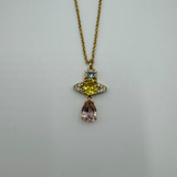 VIVIENNE WESTWOOD GOLD ISMENE DROP PENDANT NECKLACE