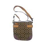 COACH SIGNATURE PURPLE TRIM BUCKLE CROSSBODY