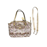 COACH GOLD STRAP LIGHT BEIGE TOTE BAG