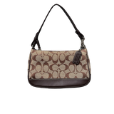 COACH BROWN MONOGRAM POCHETTE BAG