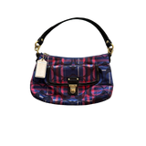 COACH BLUE/RED MONOGRAM HANDBAG