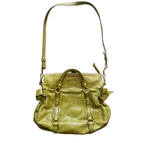 MIU MIU GREEN LEATHER TOTE HANDBAG