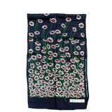 DIOR NAVY FLOWER SILK SCARF