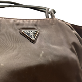 PRADA NYLON WASHED GREEN TOTE BAG