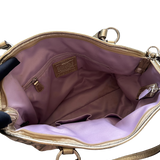 COACH GOLD STRAP LIGHT BEIGE TOTE BAG