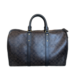 COACH DARK BROWN MONOGRAM DUFFLE BAG
